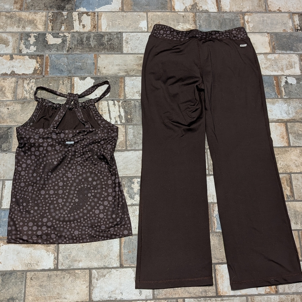 Danskin Now Women’s Large Brown 2 Piece Set Top and Pants Athleisure Sporty L - Picture 5 of 11